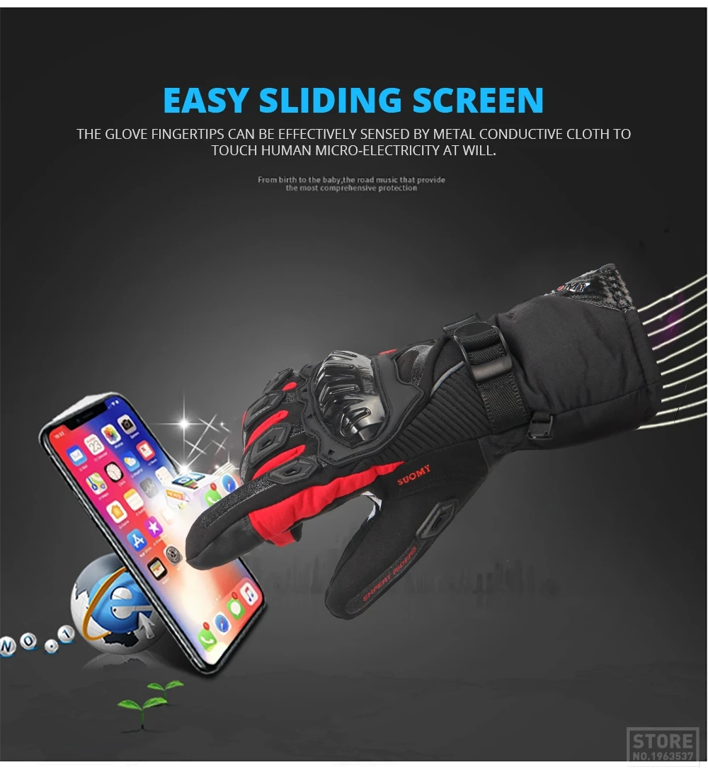 Winter warm motorcycle gloves Waterproof windproof Guantes Moto Luvas Touch Screen luva motociclista luvas moto