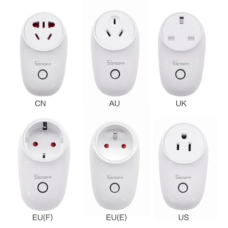 Sonoff S26 Базовая WiFi умная розетка монитор питания EU/US/UK/CN/AU пульт дистанционного управления домашняя умная розетка работает с Google Home Alexa IFTTT