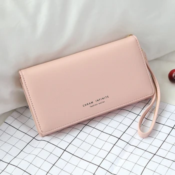 

Solid color Wristband Ladies Purses Wallet Women Leather Cute Women Wallets Female Purse Card Holder Clutch Bags Handbag Wallet
