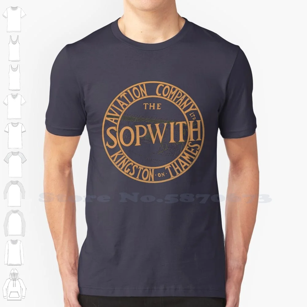 Sopwith Fashion Vintage Tshirt Magliette Sopwith Logo Vintage Tripe Biggles Pup British Ww1 Warbird Biplane Air Airplane