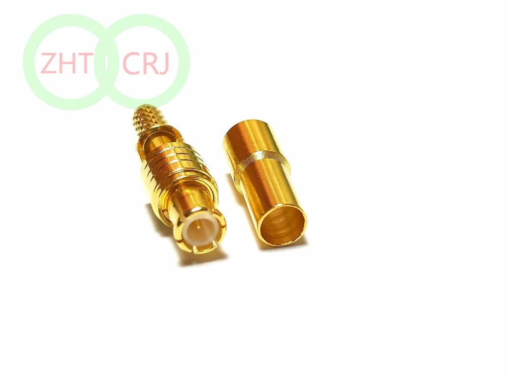 100 шт. RF MCX штекер обжимной разъем для RG316, RG174, LMR100 прямой позолоченный