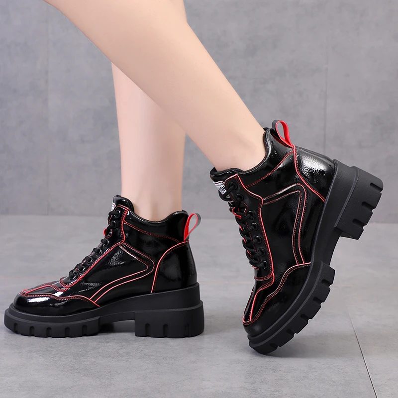2019 Winter New Women Chunky Sneakers Plus Plush Keep Warm Patent Leathable Winter Boots 2019 Winter New Women Chunky Sneakers Plus Plush Keep Warm Patent Leathable Winter Boots