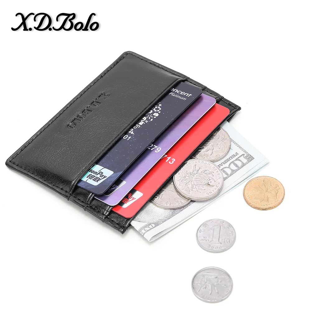 Genuine Leather Men Women Wallet Blocking Holder Credit Card Case Money Pocket