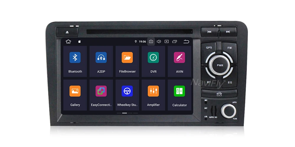 Best NaviFly 2 DIN IPS Screen DSP Android 9.0 Car Multimedia DVD Player For Audi A3 S3 2003-2012 GPS Navigation with Wifi Car Radio 12