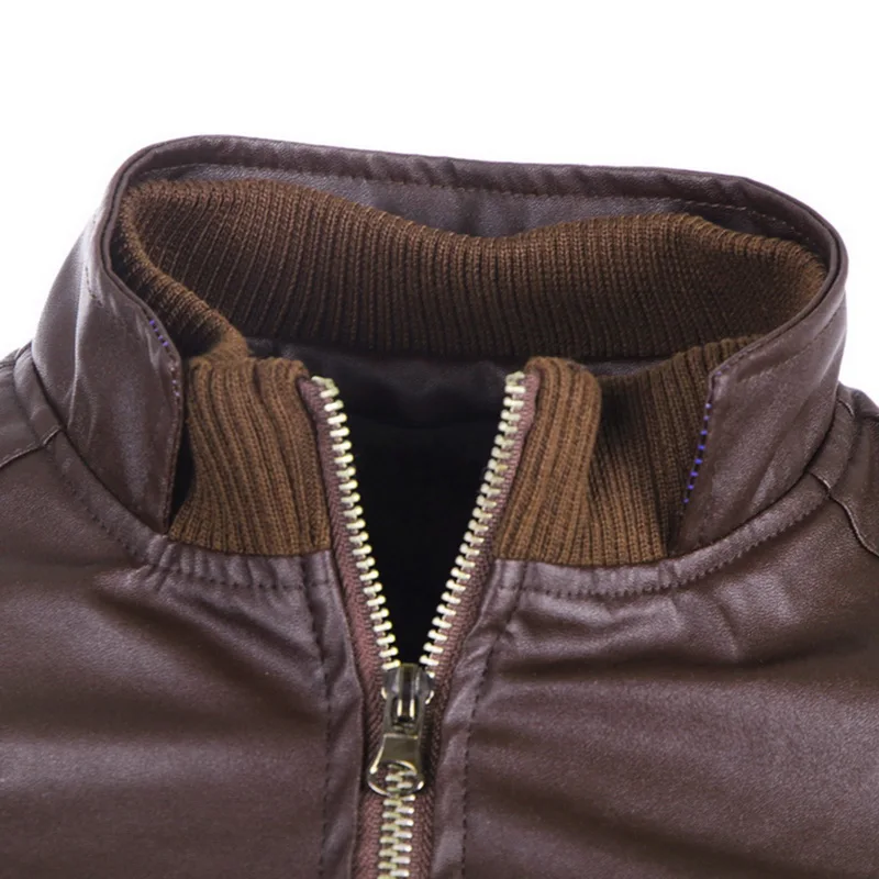 Litthing, новинка, высококачественные Куртки из искусственной кожи, мужские осенние однотонные куртки с воротником-стойкой, модный мужской жакет Jaqueta Masculina 3XL