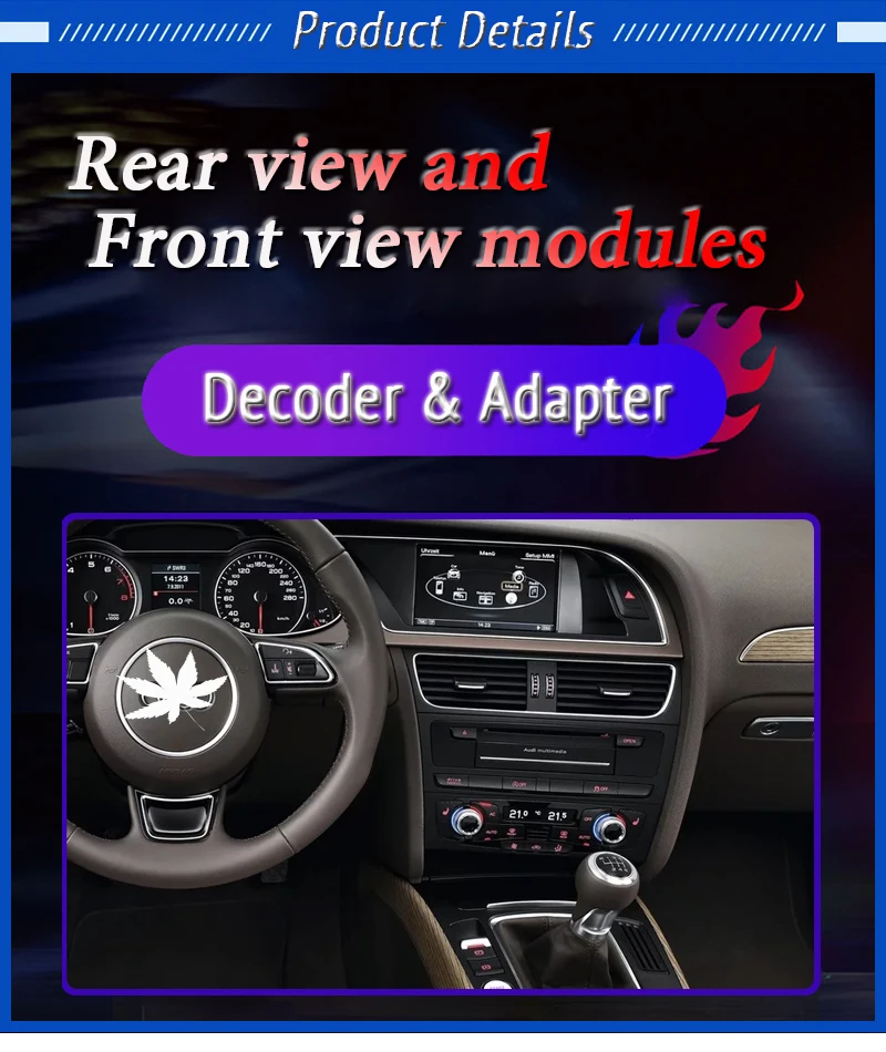 Reverse Camera For Audi A4 B8 B9 2008~2020 MMI Interface Adpter Rear Backup Camera Connect Original Car Screen Upgrade Decoder xsfh
