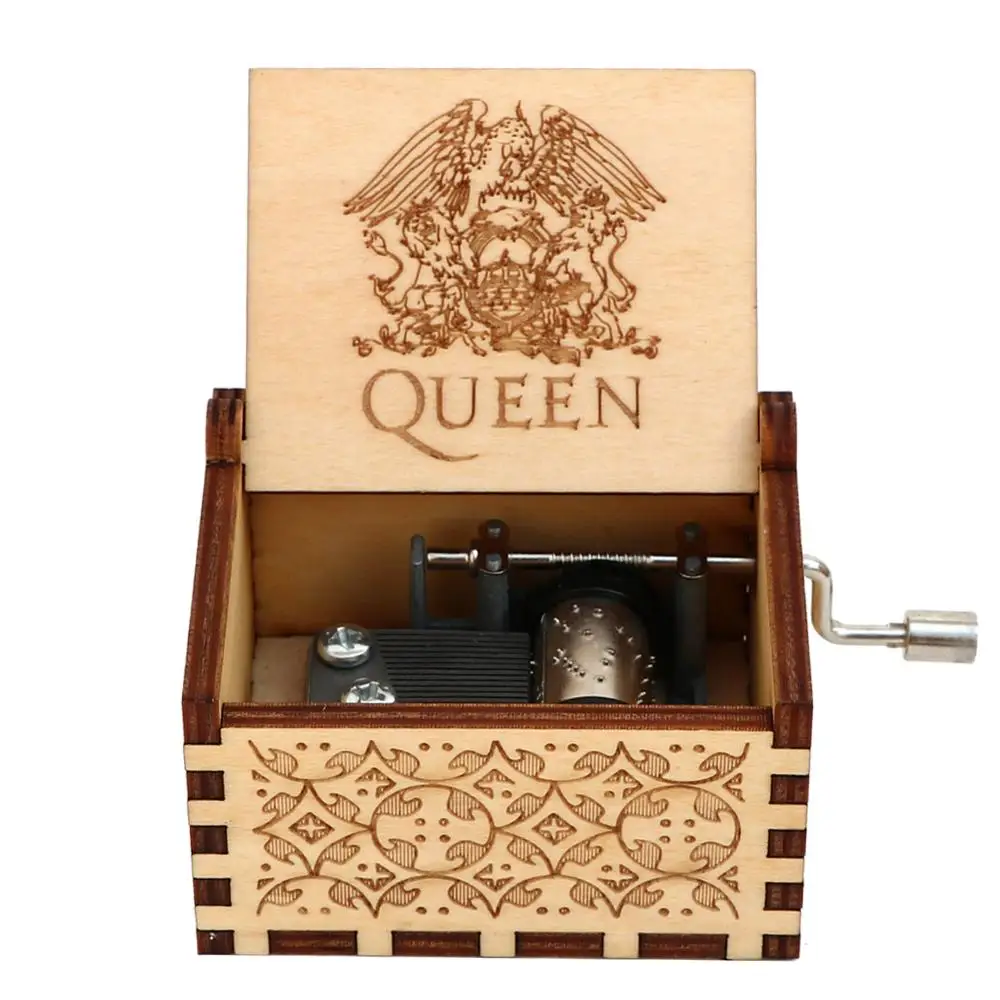 Queen 01 Прямая поставка, черная деревянная музыкальная шкатулка, игра в трон, Caja, музыкальная Zelda, ручная работа, Деревянная Музыкальная Коробка, рождественский подарок - Цвет: Queen 01