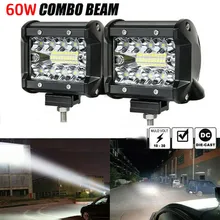 

60W LED Combo Light Bar Offroad Spot Flood Beam Headlights For Auto Truck Car SUV Barra Work Light 12V