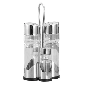

Seasoning Tank Stainless Steel Glass Jar Soy Sauce Bottle Oil Pot Set, Suitable for Kitchen, Can Refuel, Soy Sauce, Vinegar, Coo