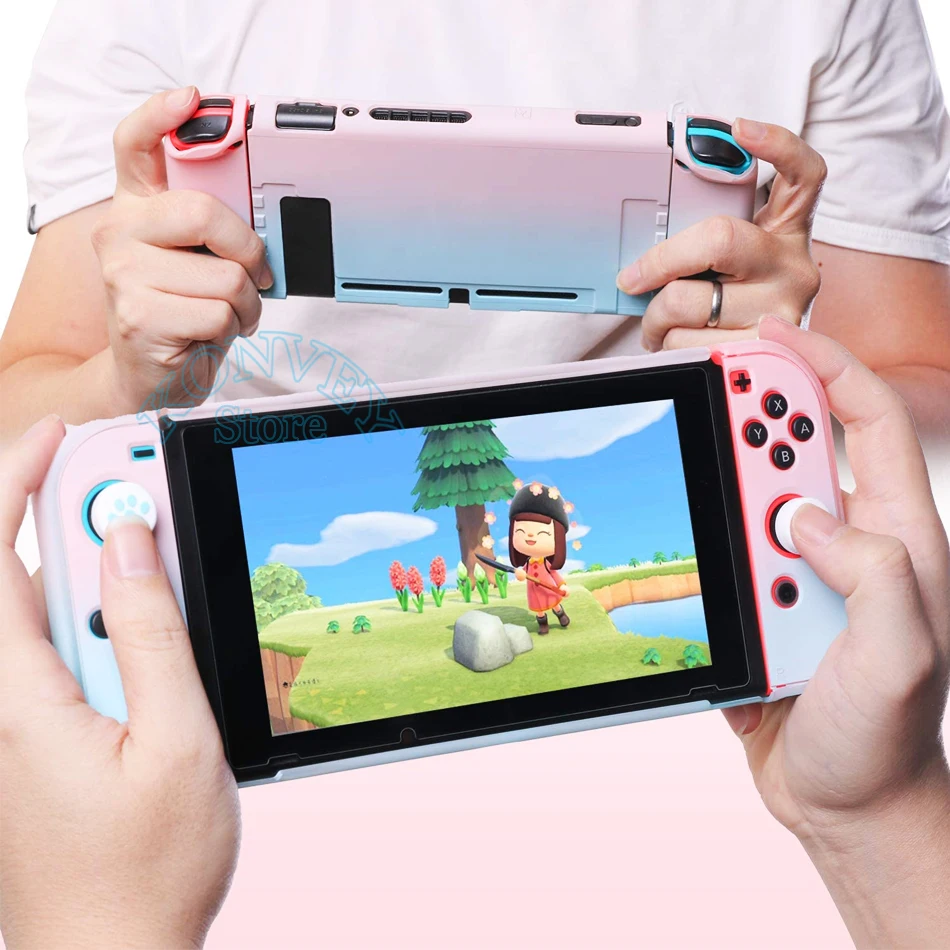 Защитный чехол для Nintendo Switch розовый ультратонкий яркий съемный 2020|Чехлы| |