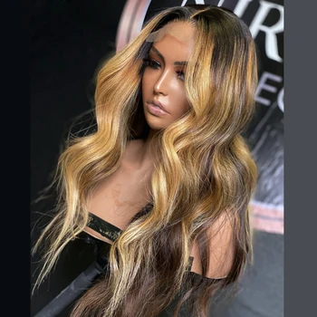 

Water Wave Brazilian Hair U part Wigs Heighlight Blonde 13x4/6 lace Part Wig For Black Women With Baby Hair