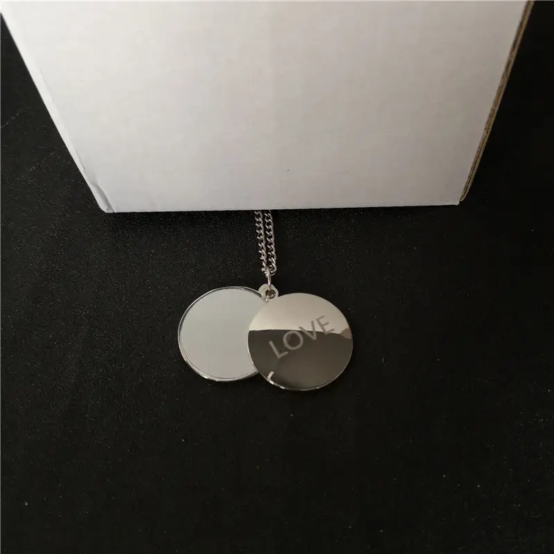 sublimation blank heart round  locket photo necklaces pendants Valentines Day gift hot tranfer printing consumable 15pcs/lot 4