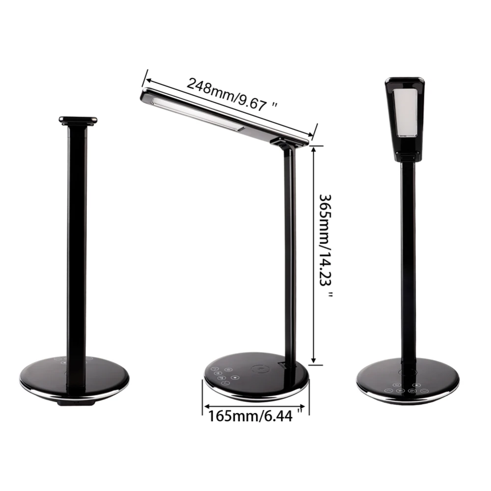 

LED Touch On/off Switch Desk Lamp Eye Protection Reading Dimmer Rechargeable USB Led Table Lamps QI Wireless Phone Charger
