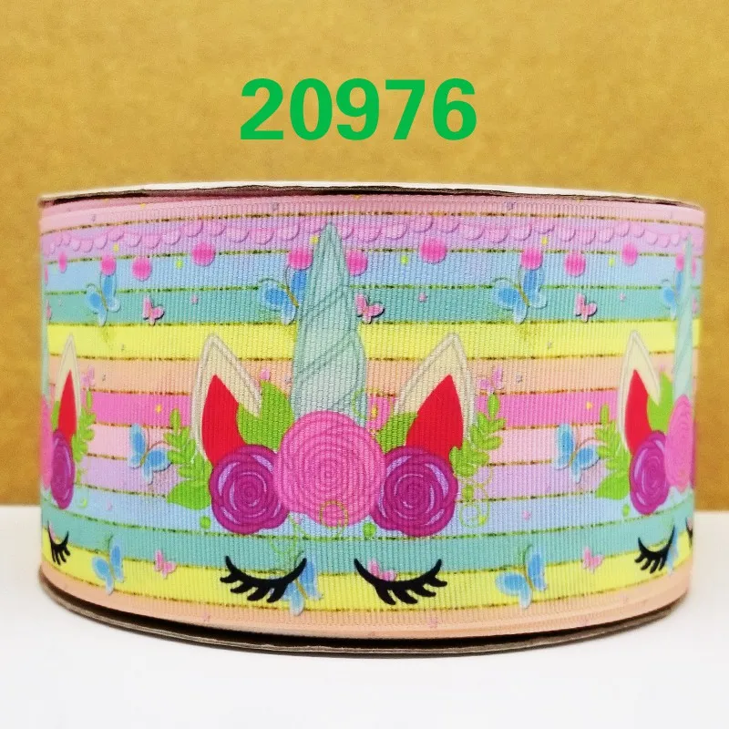50 ярдов мультфильм Единорог печатных корсажная лента 20908 - Цвет: 20976