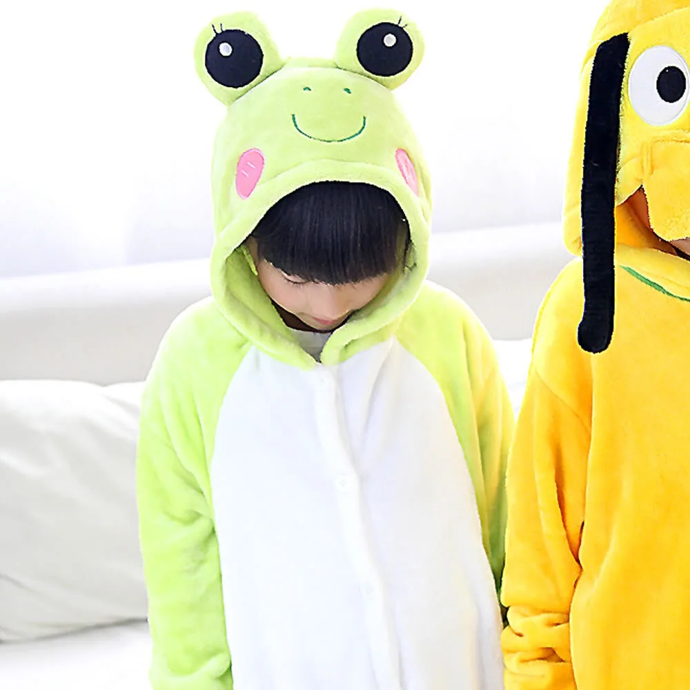 Children Kigurumi Costume Pyjama Pajamas frog dog Pyjamas For Baby Girls Boy Sleepwear Animal Anime Onesie Kids кигуруми для