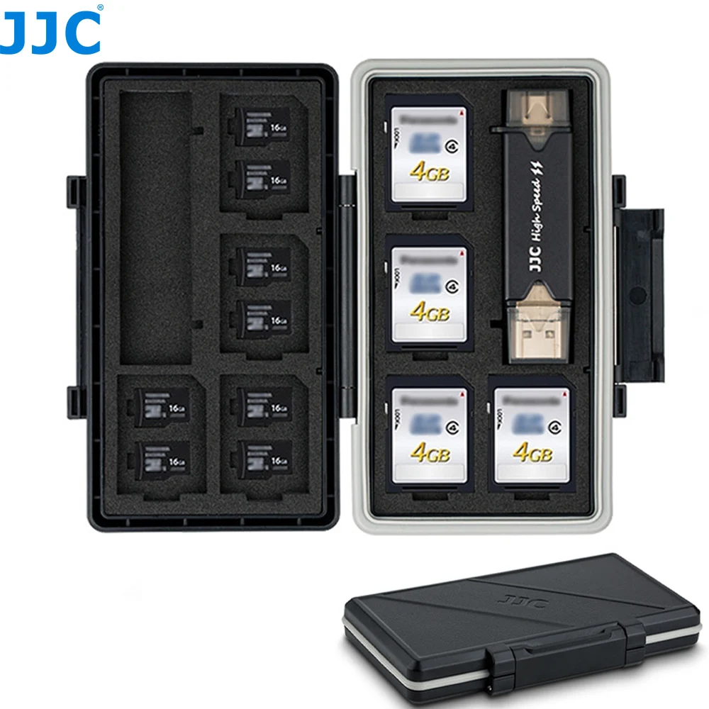 JJC 24 слота Чехол для карты памяти камеры 8 SD SDXC SDHC + 16 Micro коробка карт держатель