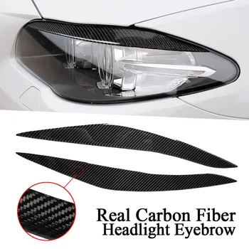 

1 Pair Genuine Carbon Fiber Car Styling Headlight Eyebrow Eyelid Cover Trim For BMW 5 Series F10 2011-2017 Car Sticker