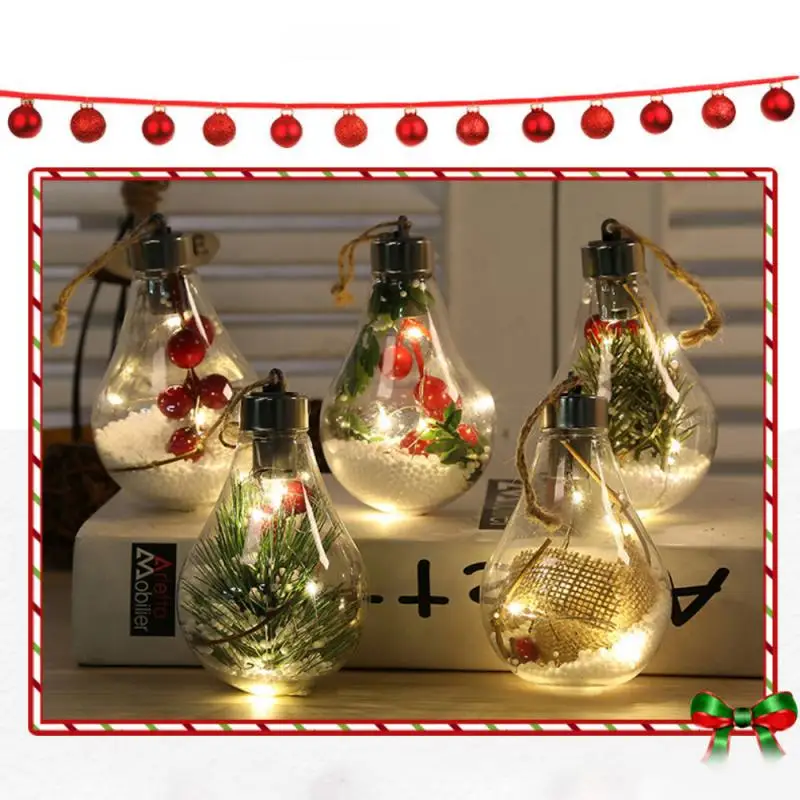

1PC LED Ball Lights Transparent Plastic Bulb Ball for Christmas Tree Wedding Pendant Lamp Home Indoor Decoration