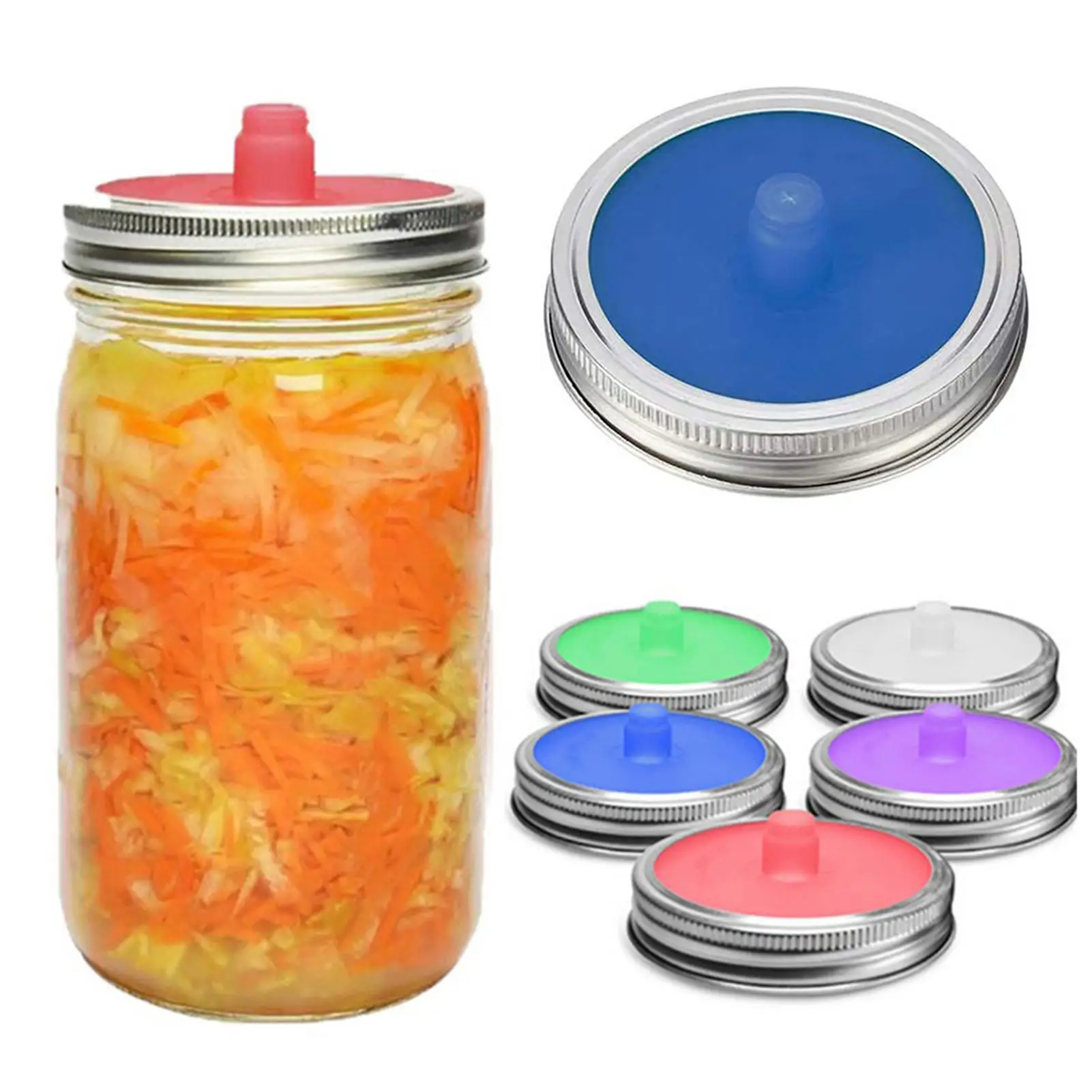 Waterless Fermentation Airlocks Sealed Silicone Lid Cover for Wide Mouth Jar | Дом и сад
