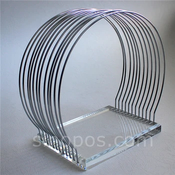 

Deluxe Multiple Swimming Cap Display Stand, tabletop swim suit wear caps steel loop frame hanger rack form holder desk top show