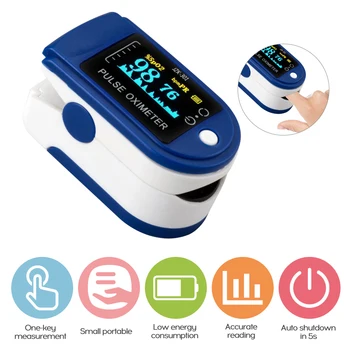 

Blood Oxygen Monitor Finger Pulse Oximeter Oxygen Saturation Monitor Home Health Care Fast Shipping (no Battery)