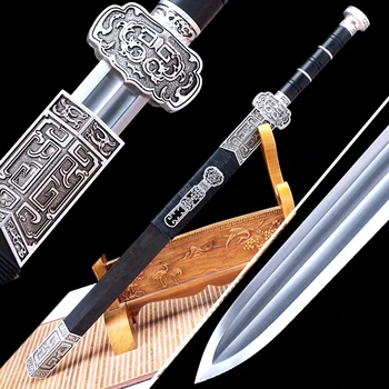 

Tradition Handmade Chinese KungFu Dao Sword Double Groove High Manganese Steel Blade Sharp WuShu Han Jian Battle Saber
