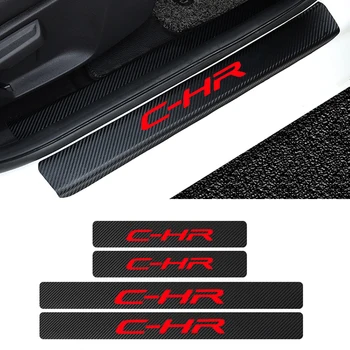 

4pcs Car Door Sill Protector Bumper Protector Carbon Fiber Self-Adhesive Stickers for Toyota c-hr 2005 2006-2017 accessories