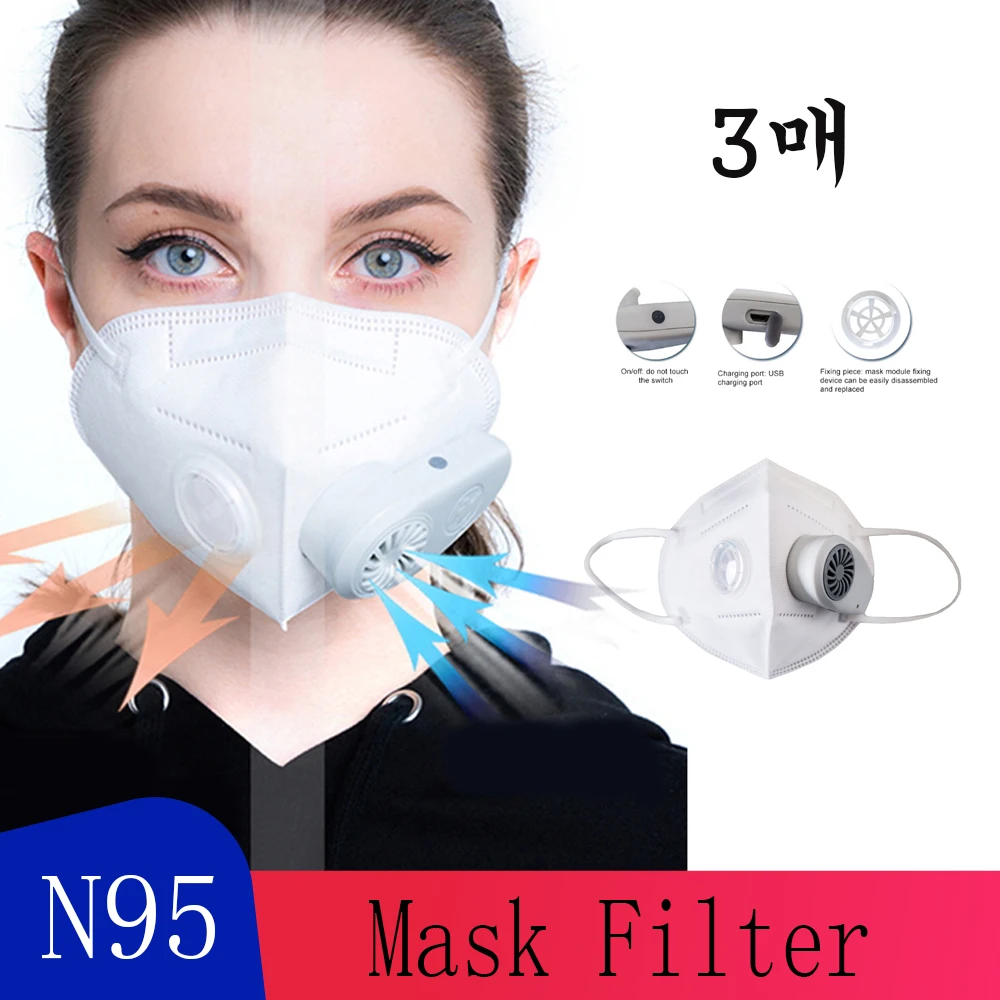 

Electric Anti-Dust Meltblown Cloth Mask Ventilation Antifog PM2.5 Formaldehyde N95 Air Pollution Purifier Bacterial Barrier Mask