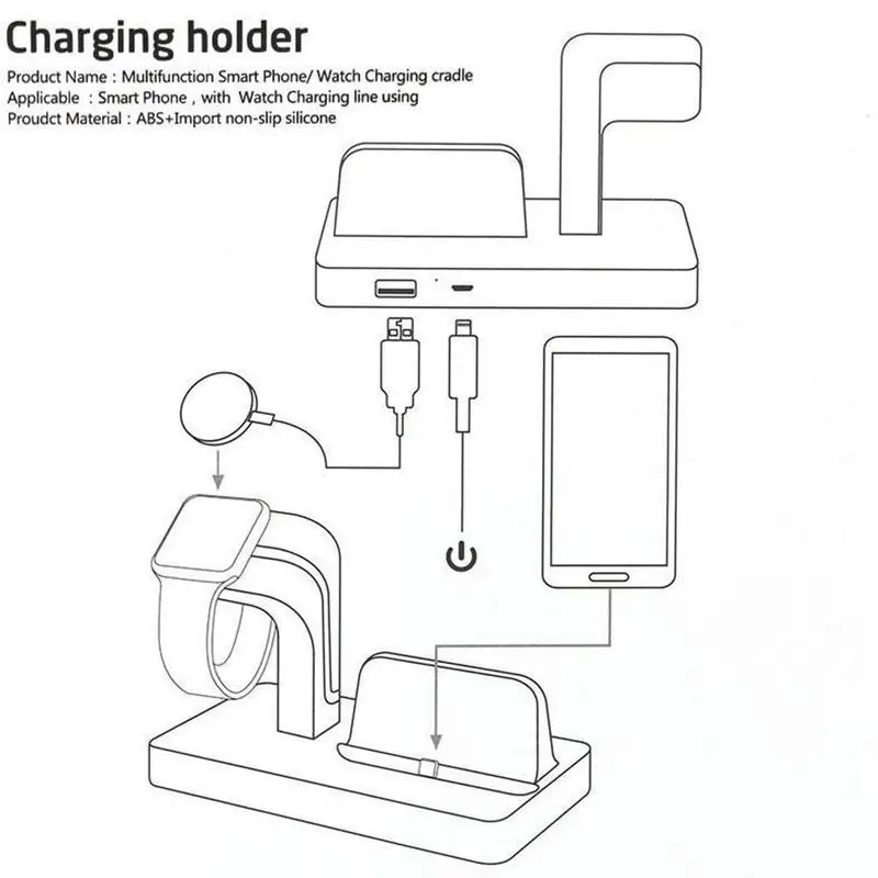 2 в 1 для iWatch iPhone зарядное устройство ing Dock Держатель модные офисные принадлежности 4 цвета зарядное устройство Подставка для телефона