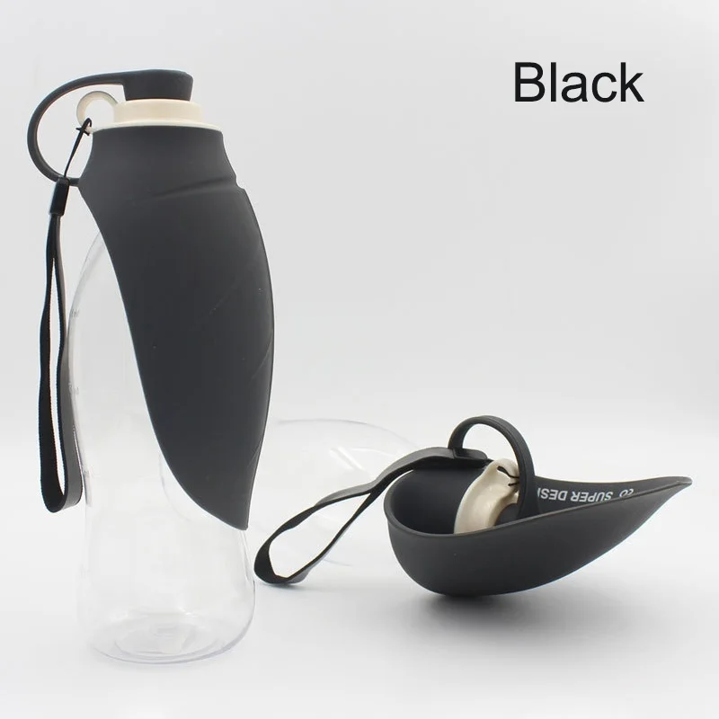 Black Складная миска для кормления воды для собак и кошек, портативная уличная Складная миска для питья в форме листа - Цвет: Black
