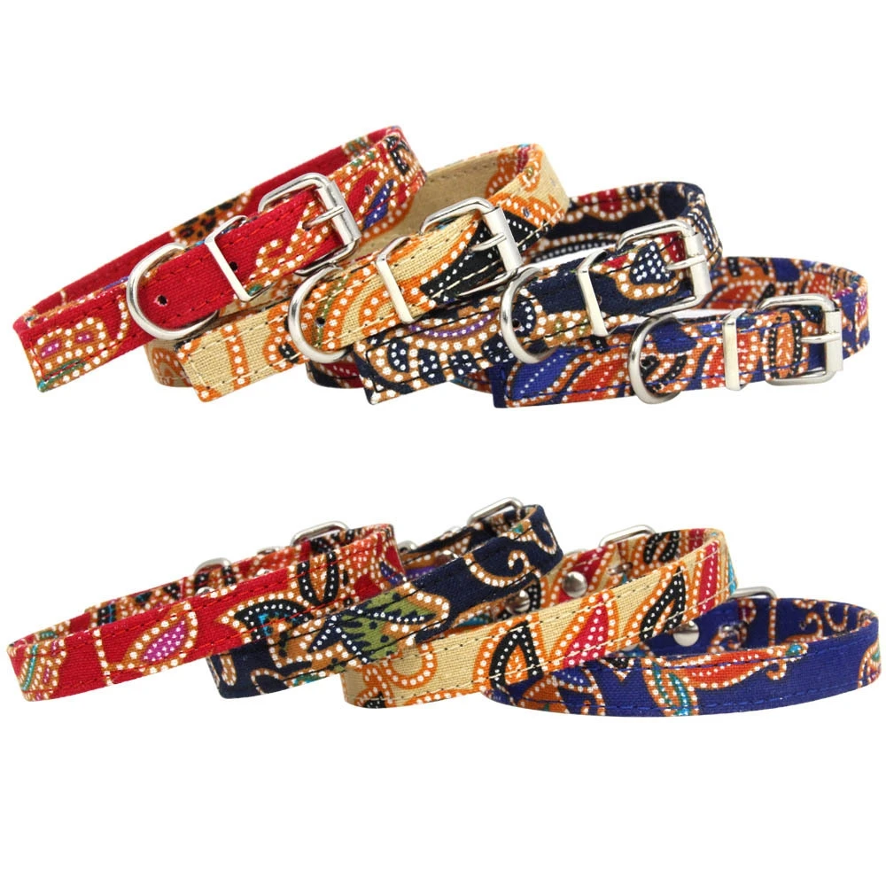 Dog Bohemian Collar Nylon Soft Colorful Pet Dog Collar Custom Puppy For Small Medium Large Dogs Neck Strap Kitten Cats Collar