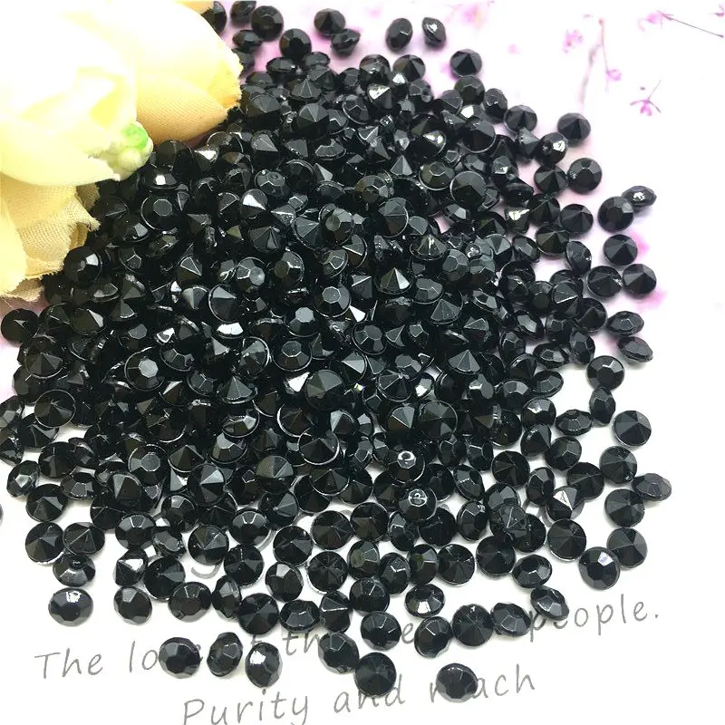 Black 10g 4,5 мм свадебные украшения, алмазные конфетти, Разбрасыватели конфетти для стола, прозрачные акриловые кристаллы, центральный элемент, вечерние принадлежности, 500 шт - Цвет: Black 10g
