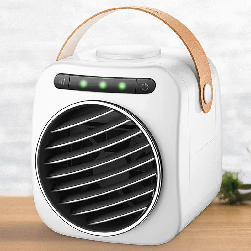 

USB Air Cooler Mini Portable Digital Display Air Conditioner With Handle Fan Water Cooling Fan Noiseless Evaporative Air Humidif