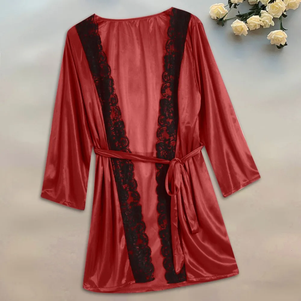 Халаты для невесты для женщин Ночное кружевное сексуальное женское белье пояс с длинным рукавом сексуальное ночное белье халат для женщин плюс размер халат noiva# 3F