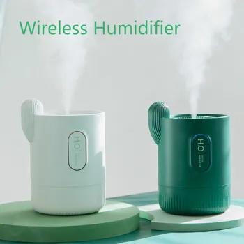 

Creative fans USB Cactus humidifier portable charging aromatherapy office atmosphere lamp atomizer customized gift oil diffuser