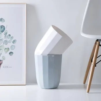 

Non-regular Shape Trash Can Waste Bins Lidless Plastic Paper Basket Creative Dustbin Home Office Simple Rubbish Garbage Can
