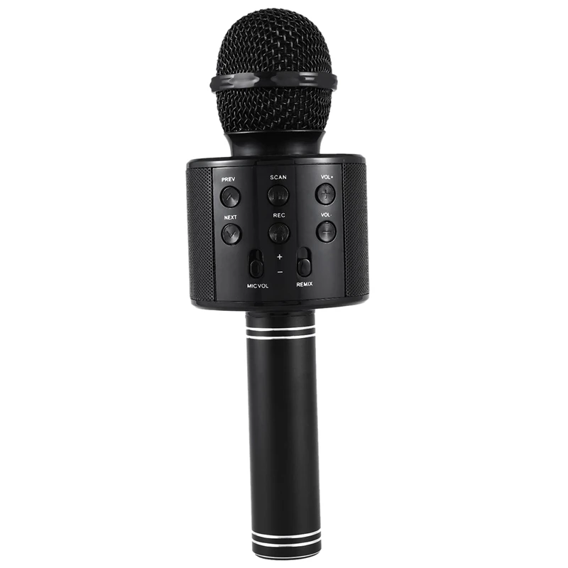 Black Беспроводной караоке микрофон Портативный Bluetooth мини домашний KTV для воспроизведения музыки и пения динамик плеер селфи телефон ПК - Цвет: Black