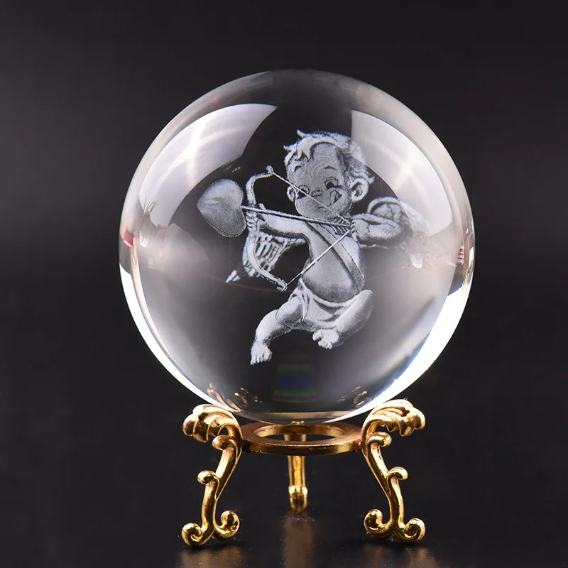 

Crystal Ball Cupid Angel Arrow of Love Gift Home Ornaments to Map Custom Creative Crystal Decoration