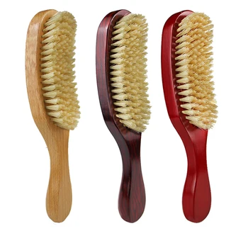 

Natural Bristle Beech Wood Long Curved Handle Men Beard Brush Mustache Shaving Combs Large Curved Comb