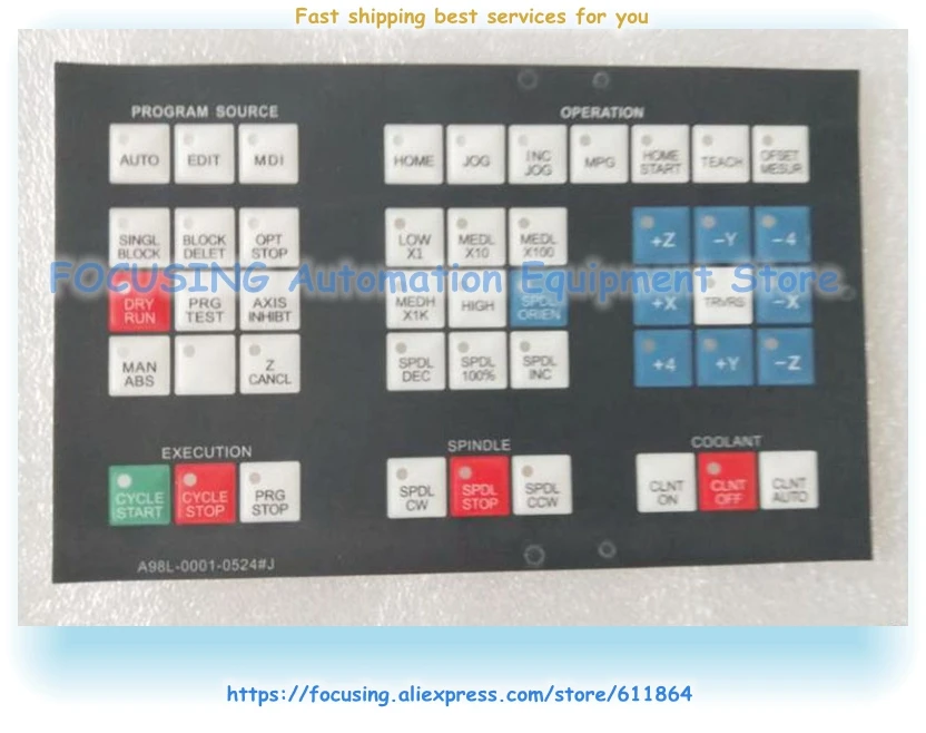 Новая мембранная A98L-0001-0524 # J кнопочная панель используемая для HMI CNC машины