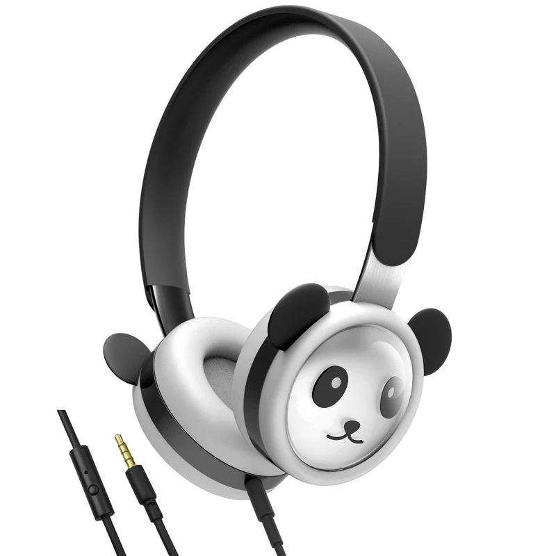 Kids Headphone Cute Panda 85dB Volume Limited Hearing Protection Headset 3 5mm Wired Earphone For Mobile Phone