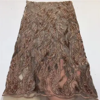 

New Diamond African Lace Fabric Embroidered Sequins Nigerian Guipure Lace for Wedding High Quality French Tulle Lace Fabric LH90