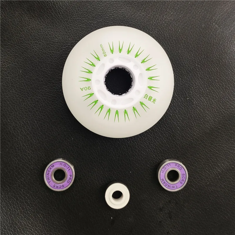 90A LED wheel + ILQ11 bearing LED flash Roller Skates tyre Inline Skating ILQ-11 light shine kids adults 60 62 64 68 70 72 76 80 skate wheels
