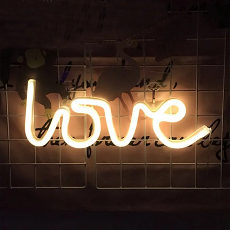 LOVE- warm Светодиодный неоновый светильник, знак Луны, звезды, ночник, светильник на Рождество, свадьбу, вечеринку, праздник, детская комната, украшения для дома, неоновая лампа - Испускаемый цвет: LOVE- warm