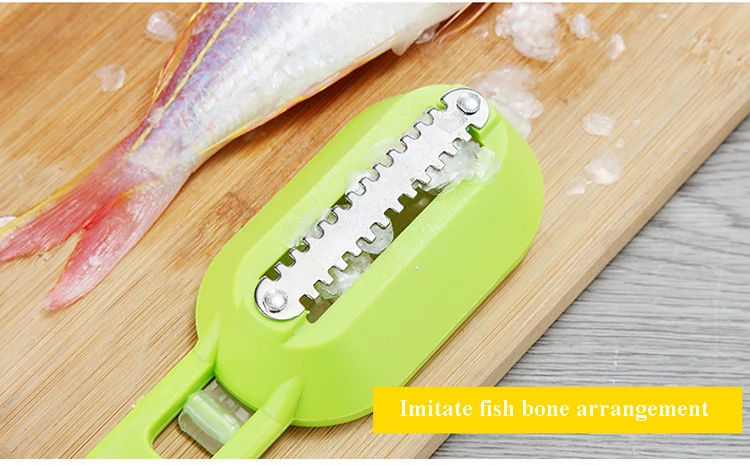 Description Picture 6 of itemWIKHOSTAR Fish Skin Brush Fish Scale Scraper Fast Remove Fish Knife Cleaning Peeler Scaler Scraper Kitchen Seafood Tools