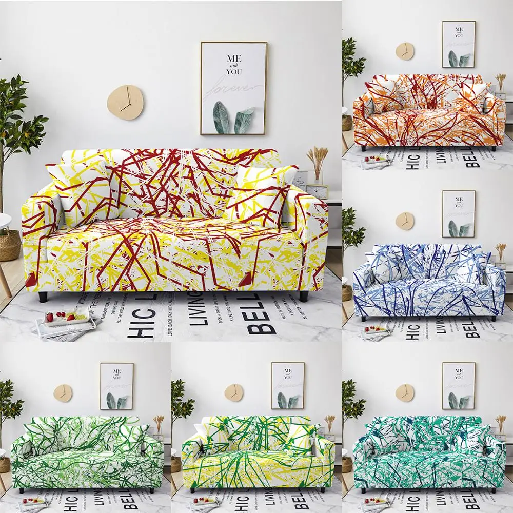

Boniu Geometric Printed Elastic Sofa Cover For Living Room Spandex Armchair Couch Cover 1/2/3/4 Seater