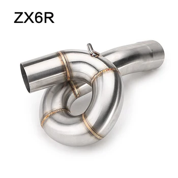 Escape Motorcycle Exhaust Mid Link Pipe Middle Connect Tube Stainless Steel Exhaust System For Kawasaki Zx6r Zx636 2009-2020