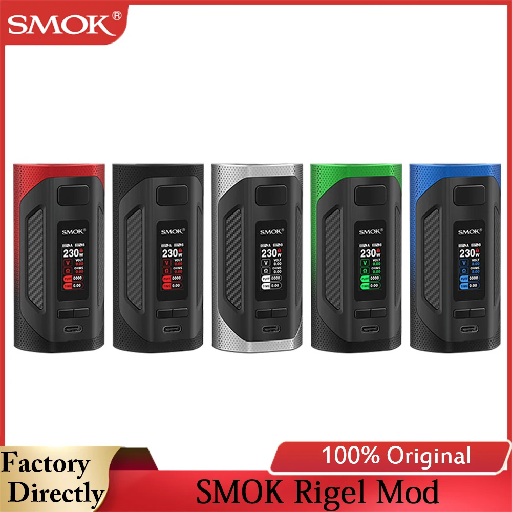 Оригинальный SMOK Rigel Mod с tft-экраном Type-C 230 Вт бокс-мод Vape электронная сигарета