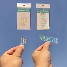 Pegatinas holográficas plateadas para decoración transparente, pegatinas personalizadas con LOGO, pegatinas de boda, personalizadas, 100 Uds.