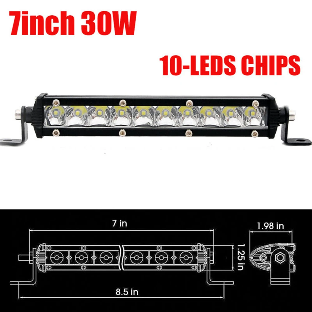 

Ultra Slim LED Work Light Floodlight Off-road ATV Car Truck Trailer 7 Inch White Widely Applicable To Various Models